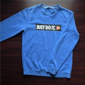 Nike Sweatshirt Adult Medium Blue Just Do It Logo Sportswear Club Fleece